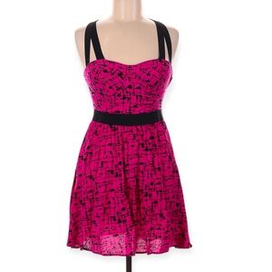 Material Girl Pink and Black Strap Dress